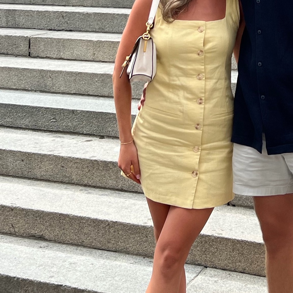 Abercrombie & Fitch Light Yellow Midi Dress